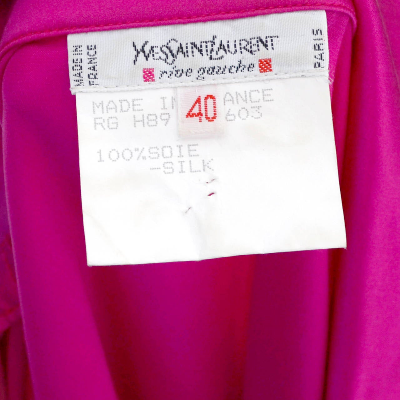 Yves Saint Laurent Pink Silk Vintage Blouse YSL Rive Gauche Top 1