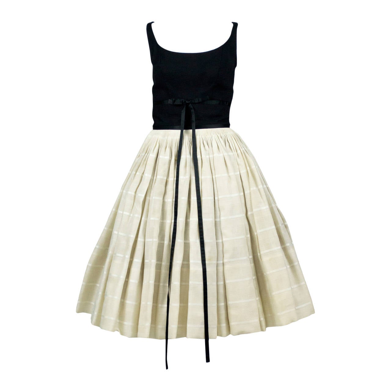 1960s Vintage Dress James Galanos Full Skirt 60s Full Circle Skirt