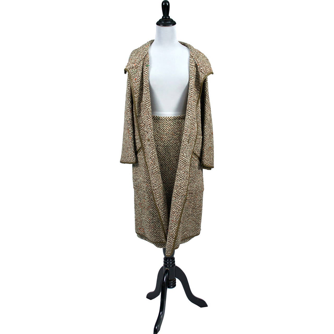 hooded skirted coat