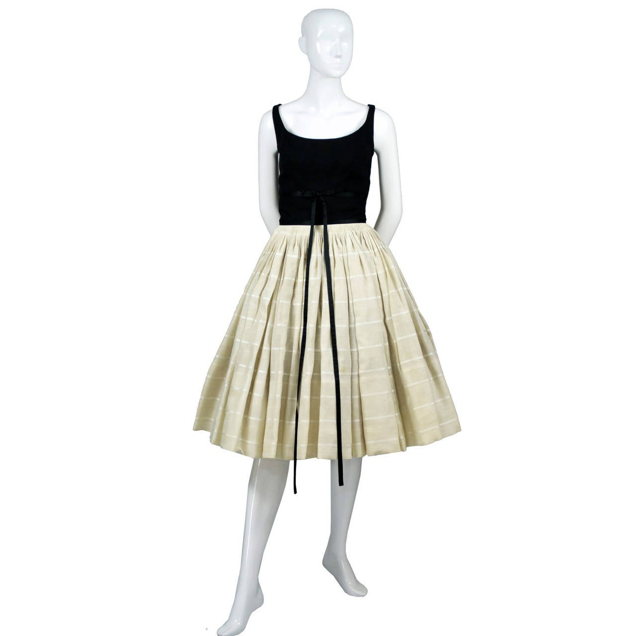 1960s Vintage Dress James Galanos Full Skirt 60s Full Circle Skirt In Excellent Condition In Portland, OR