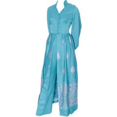 Alfred Shaheen Master Printer Vintage 2 Pc Pants Evening Coat Ensemble 12