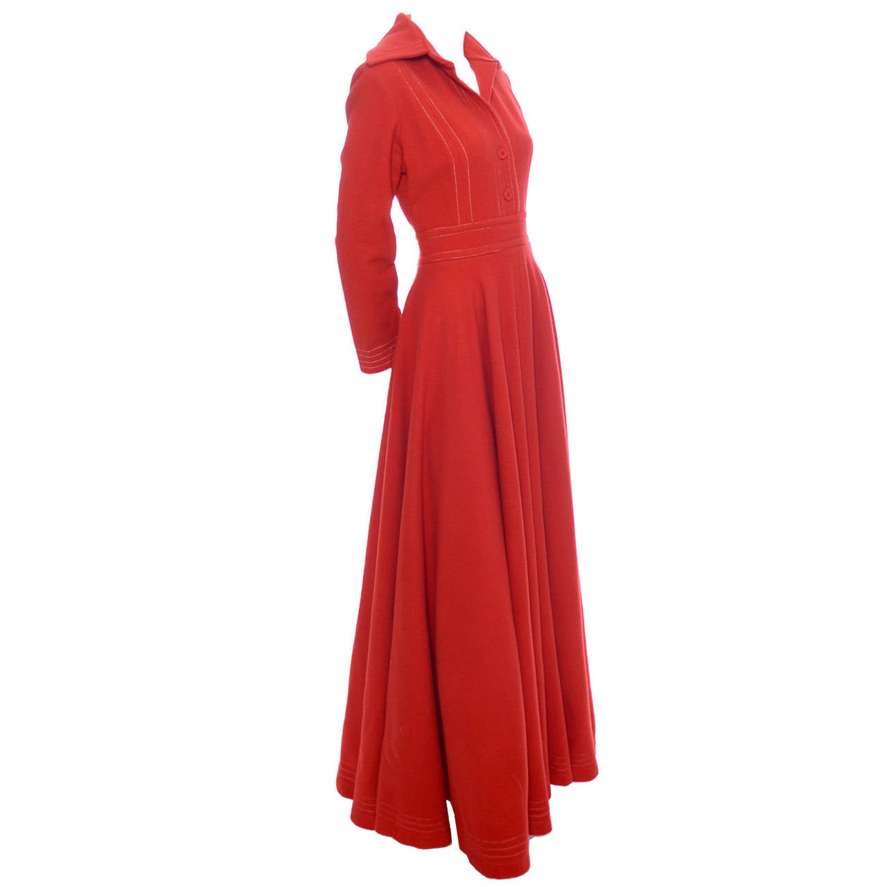 Jean Varon England John Bates Designer Red Vintage Dress