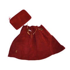 Roberta Di Camerino Vintage handbag Metal Link Shoulder Strap And Cosmetic Bag
