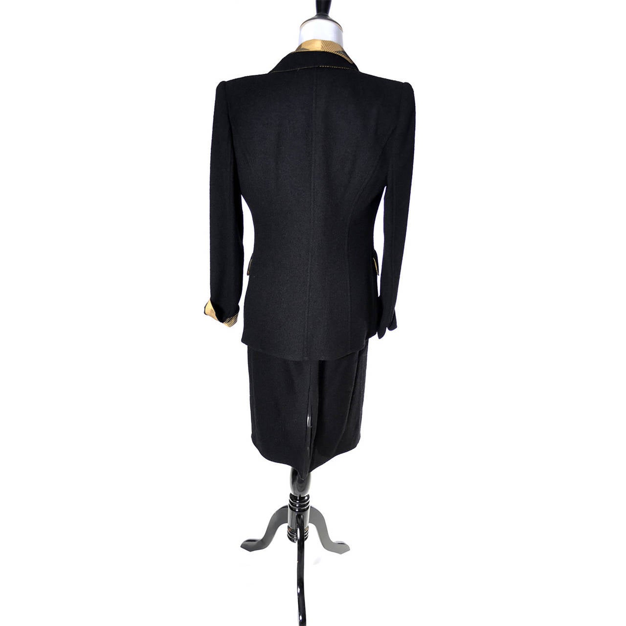 Vintage Valentino Skirt Suit With 2 Blazers Italy Black Boucle Silk ...