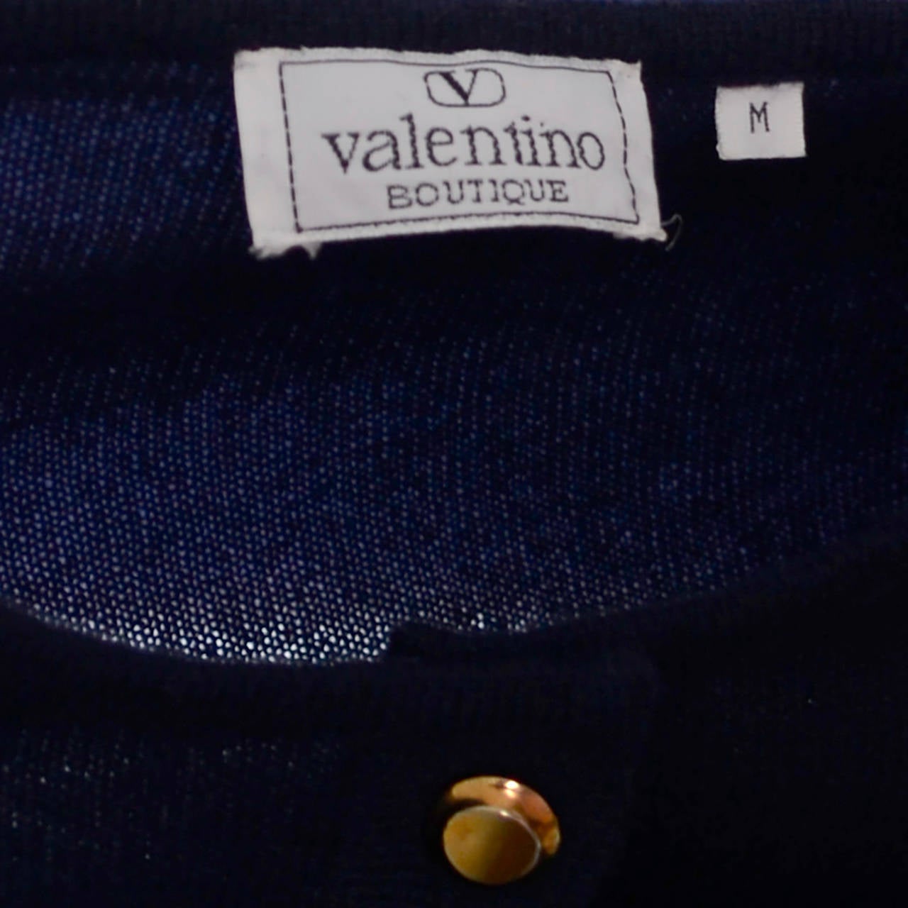 Vintage Valentino Cashmere Sweater Navy Blue Size Medium As New In Excellent Condition In Portland, OR
