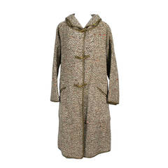 Bonnie Cashin 1960s Sills And Co Hooded Tweed Vintage Coat Slim Skirt Suit Set 3