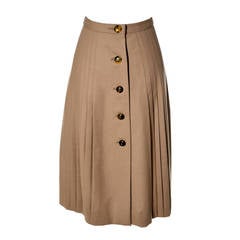 Valentino Vintage Skirt Older Label Boutique Camel Wool 1960s