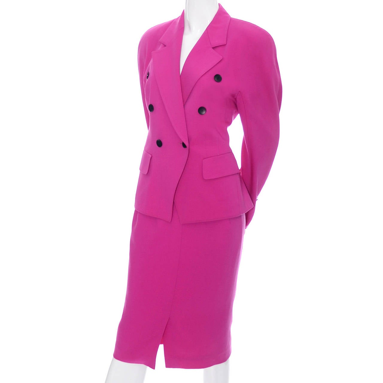 Escada Margaretha Ley Vintage Suit Pink Wool Skirt Blazer Bergdorf ...
