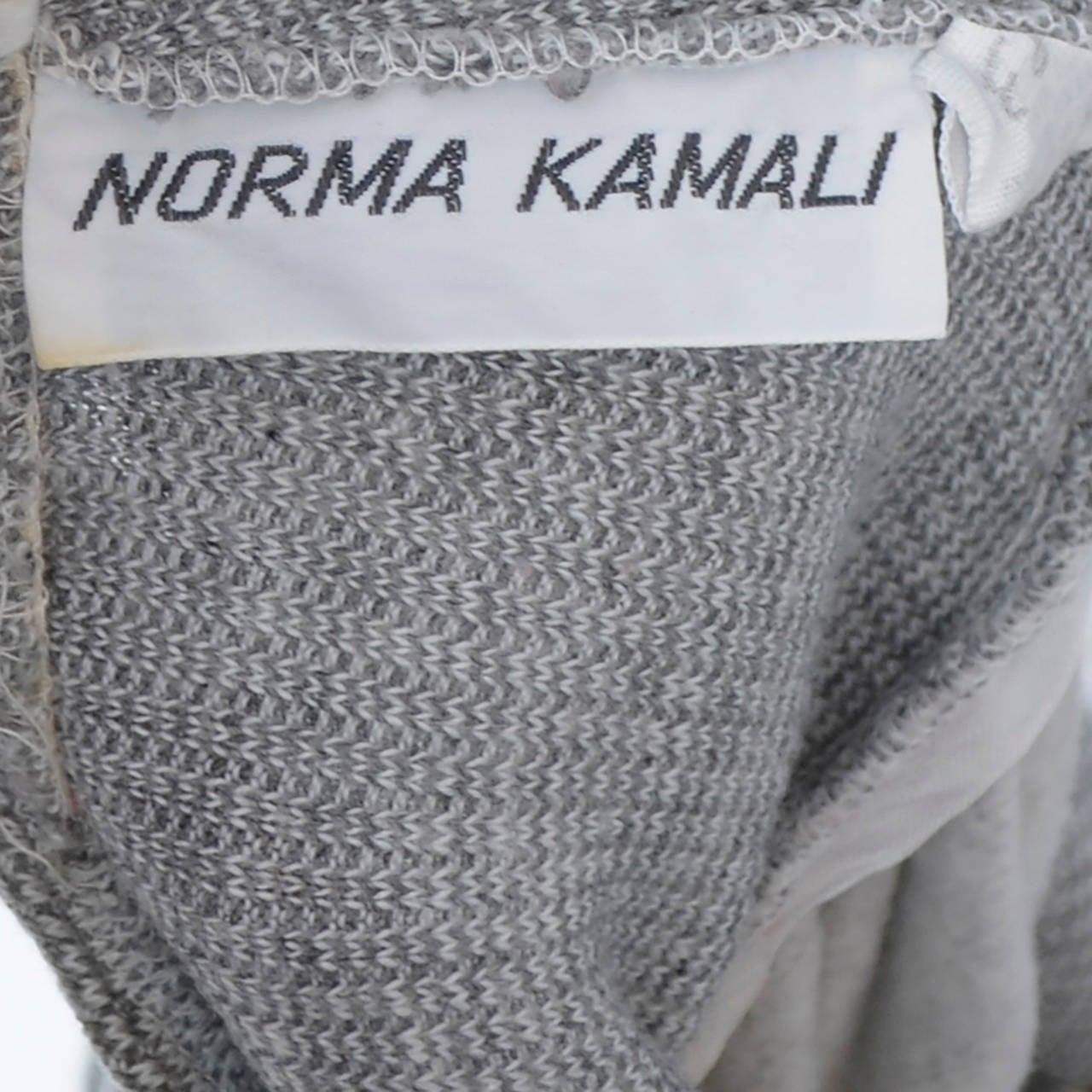 Women's 1981 Norma Kamali Vintage Sweatpants Gray Harem Knickers Pants Sweatsuit Fabric 