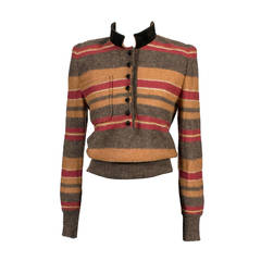 Vintage Valentino Sweater and Scarf Set Wool Velvet Metallic 2 Piece