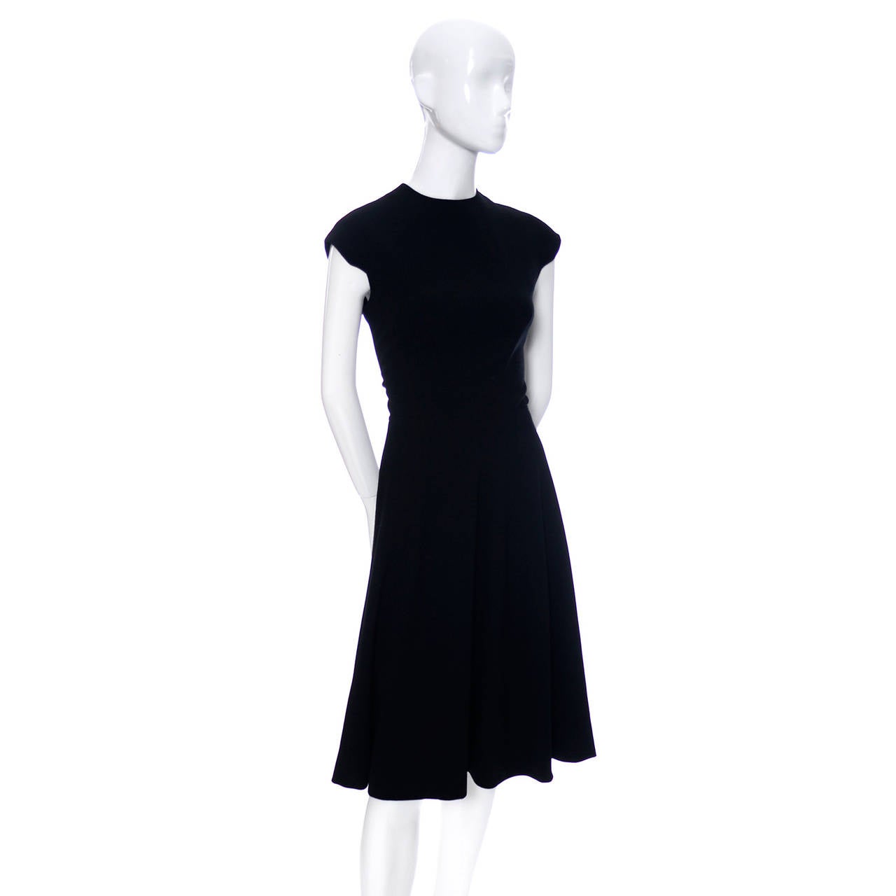 Pauline Trigere Vintage Dress Saks Fifth Avenue Little Black Dress flounce In Excellent Condition In Portland, OR