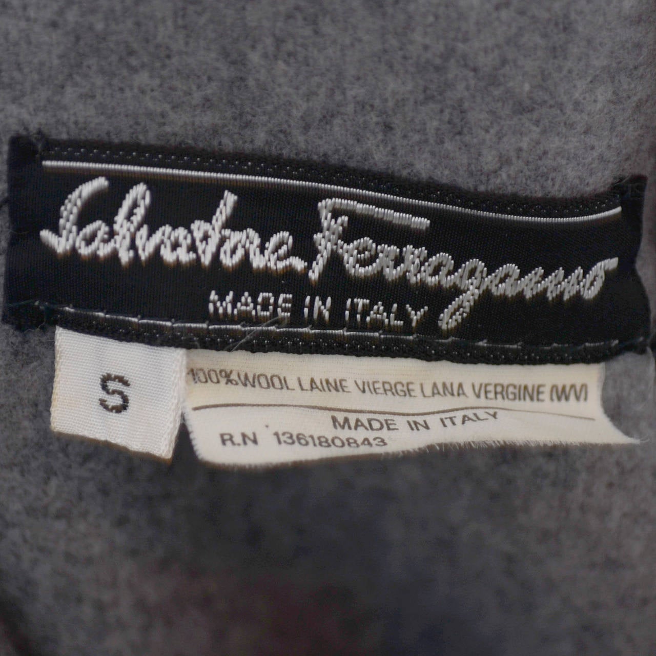 Salvatore Ferragamo Italy Vintage Coat Gray Wool Pea Coat 4