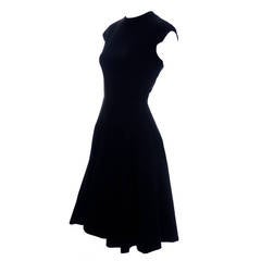 Pauline Trigere Vintage Dress Saks Fifth Avenue Little Black Dress flounce