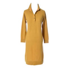 Bonnie Cashin Cashmere Vintage Dress Scotland Mustard Sweater Dress 1960s 4
