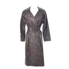 Yves Saint Laurent Rive Gauche Vintage YSL Raincoat Floral Trench Coat 8