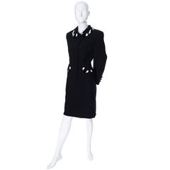 Escada Couture Vintage Skirt Suit Wool Crepe Velvet Silk 38 Germany
