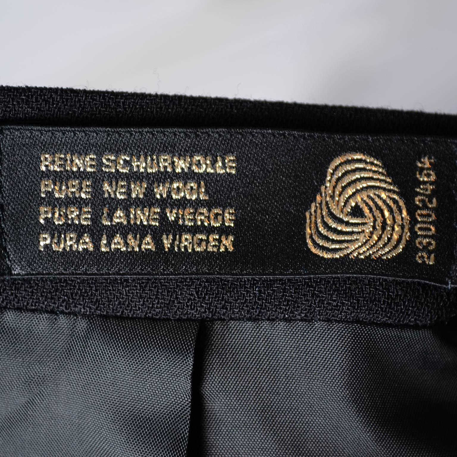 Escada Couture Vintage Skirt Suit Wool Crepe Velvet Silk 38 Germany 2