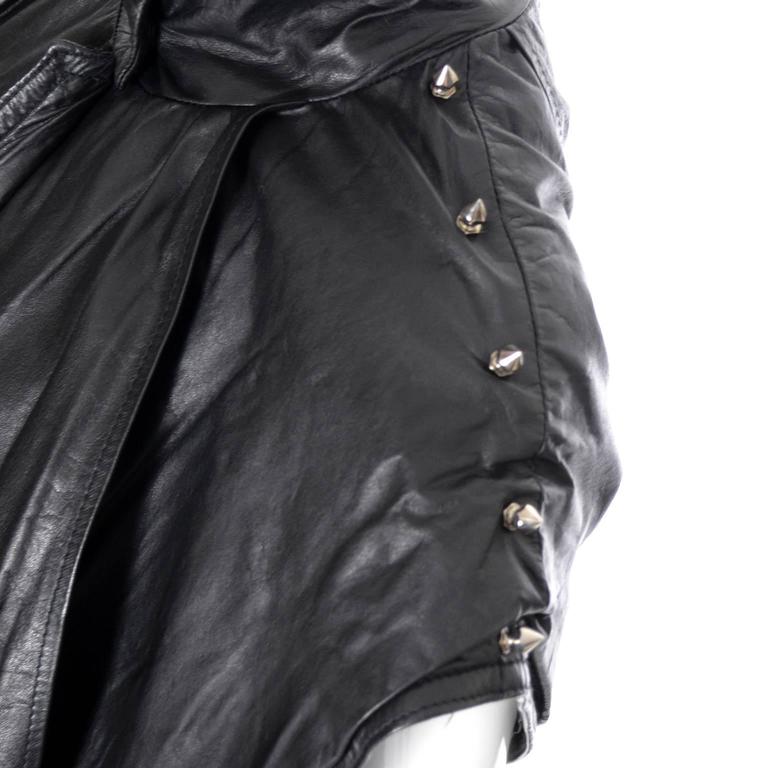 Gamma Los Angeles 1980s Sleeveless Vintage Studded Leather Coat Oversized at 1stDibs