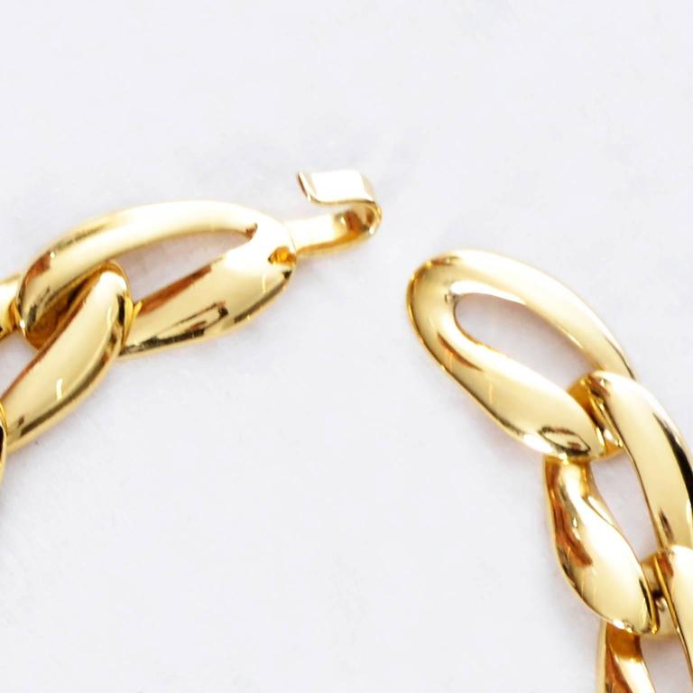 YSL Yves Saint Laurent Vintage Link Necklace Signed Numbered Gold