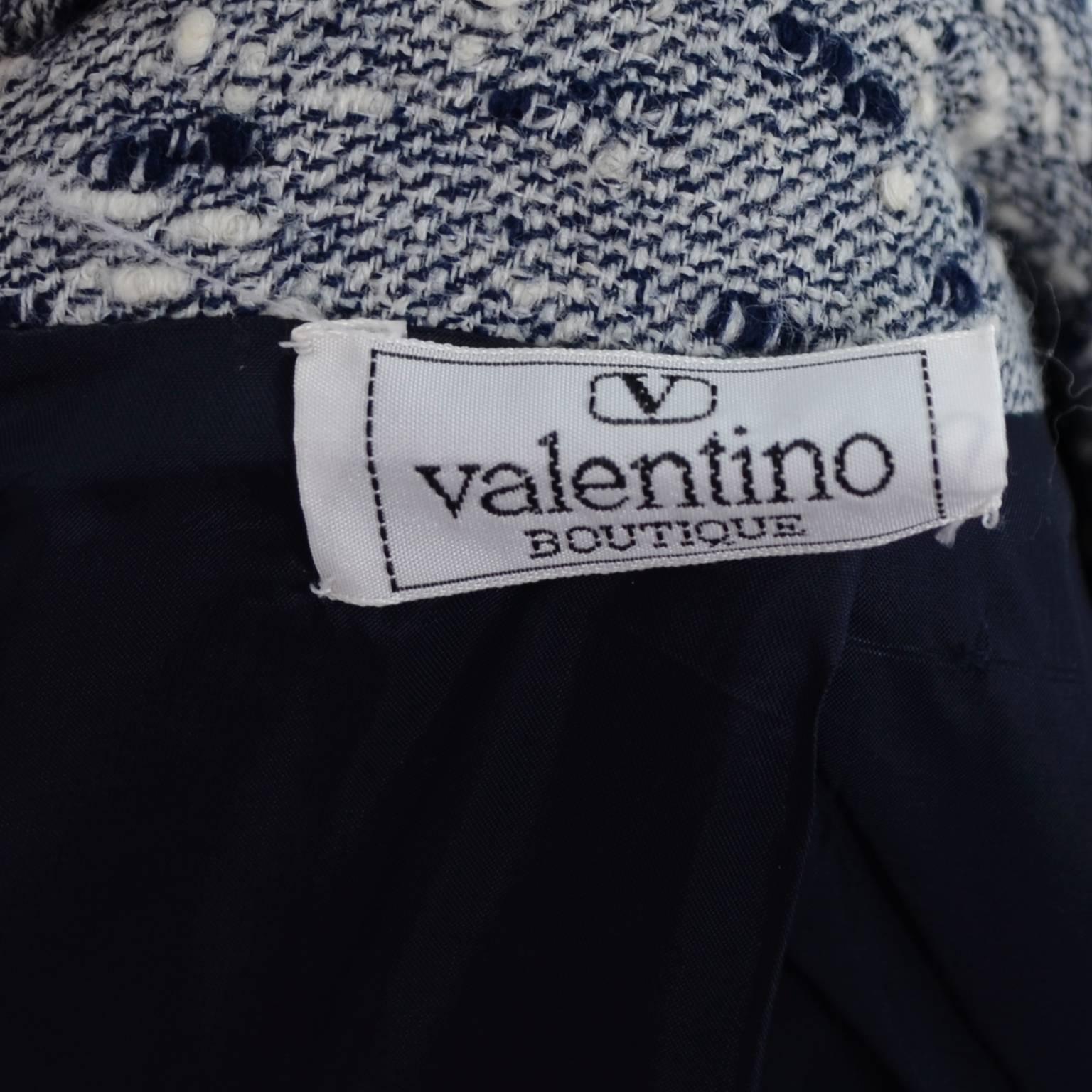 Women's Vintage Valentino Skirt Suit Hooded Blazer Jacket Size 8