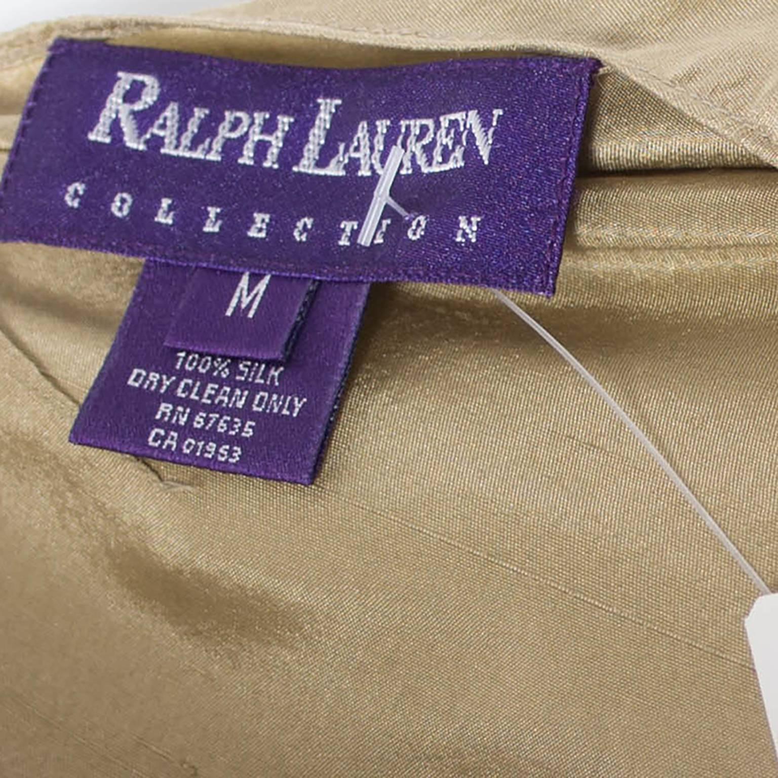 Brown Ralph Lauren Collection Purple Label Gold Toga Dress New Original Tag Mediu