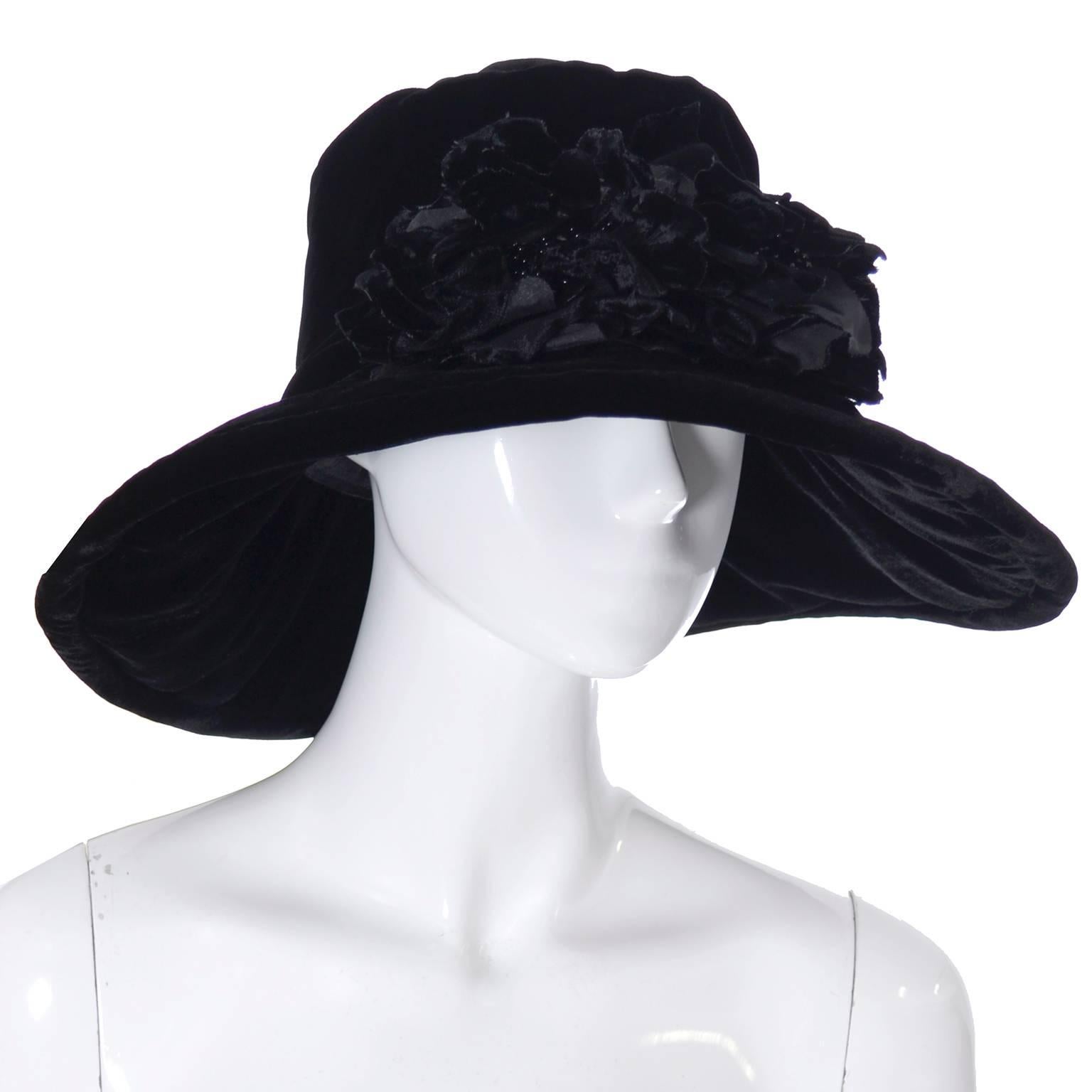black velvet floppy hat