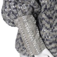 Nikos Handwoven High End Vintage 1980s Wool Sweater Woven Ribbon Details