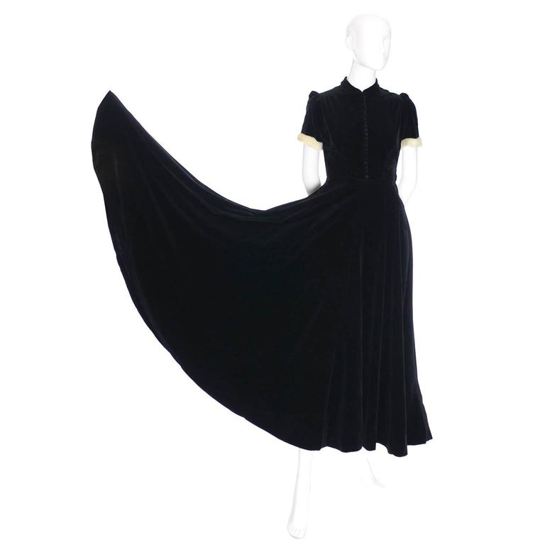 vintage black velvet dress