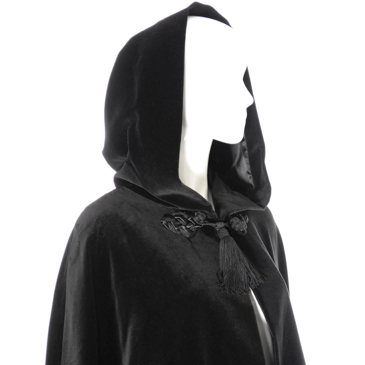 YSL Yves Saint Laurent Rive Gauche Vintage Opera Cape Hooded Black ...  