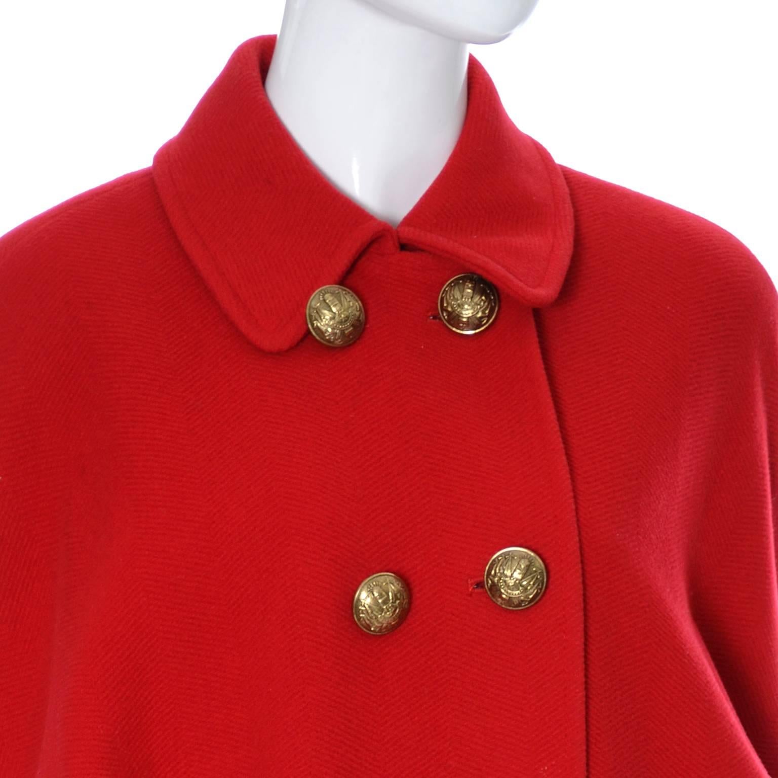 vintage red wool coat
