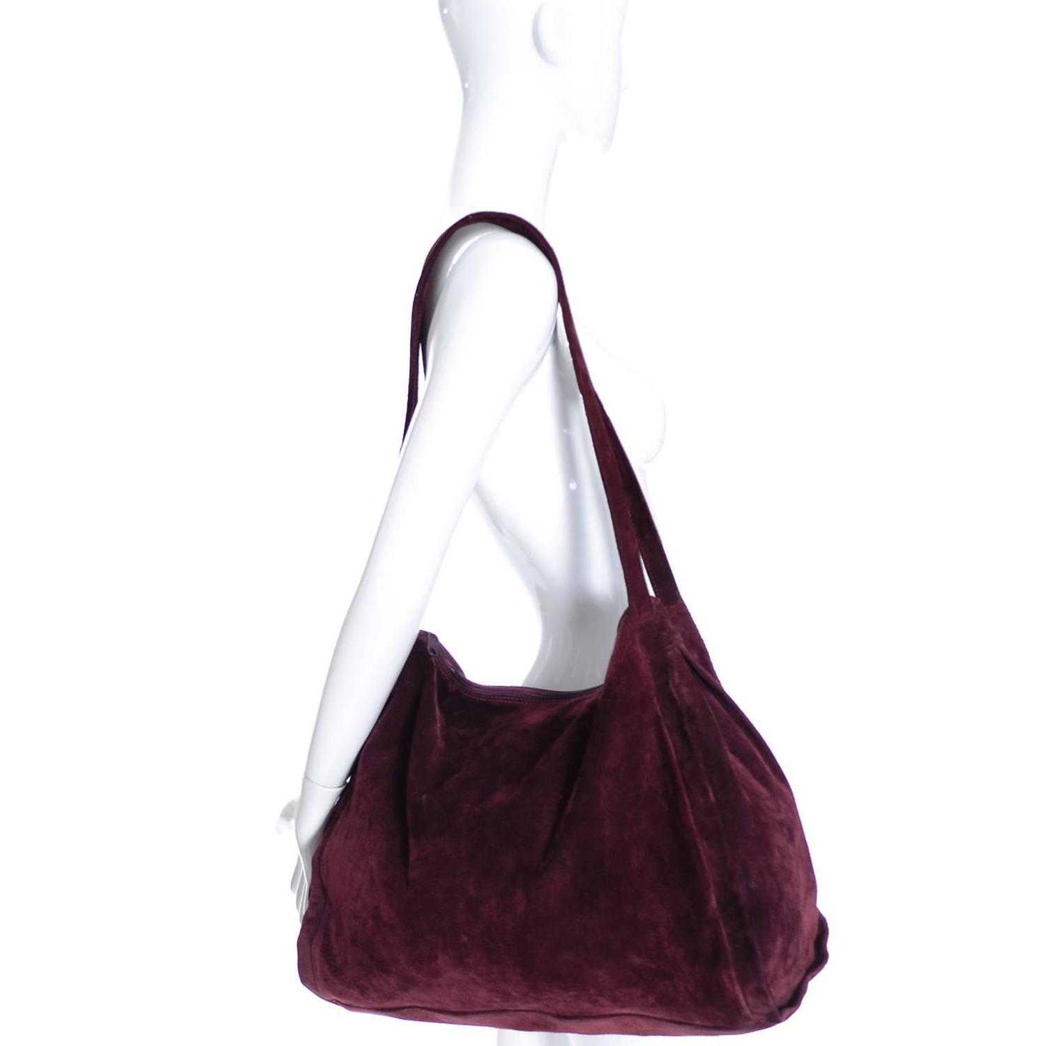 Donna Karan New York Vintage Handbag Suede Burgundy Large Bag at 1stdibs Donna Karan New York Vintage Handbag Suede Burgundy Large Bag at 1stdibs
