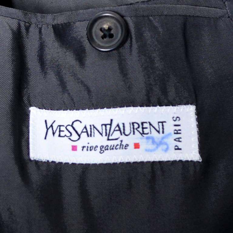 Yves Saint Laurent Rive Gauche YSL Mens Vintage Coat Gray Linen at ...