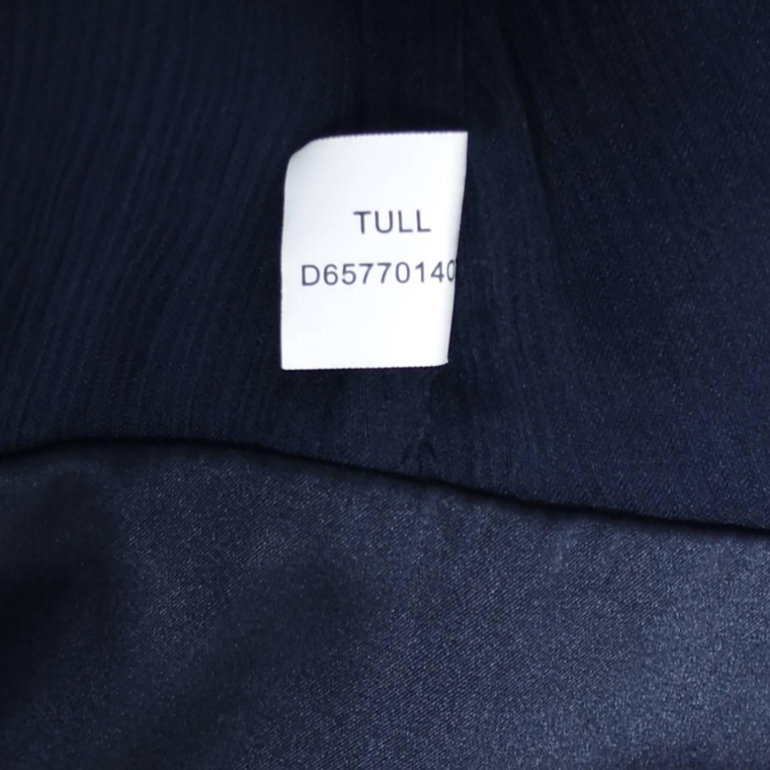 Diane von Furstenberg Silk Chiffon Tull Dress Navy Blue Draping Size 8 1