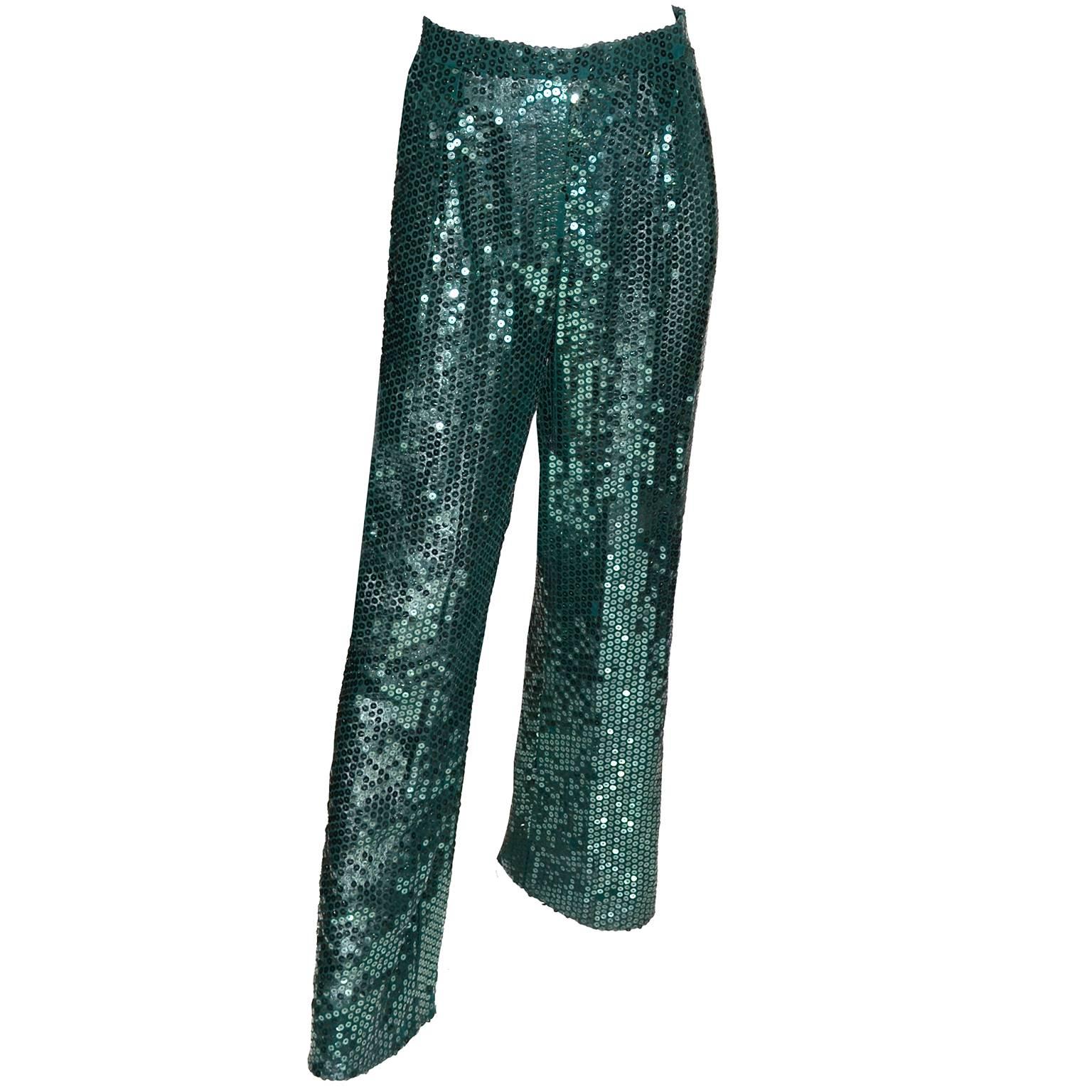 green sequin pants outfit