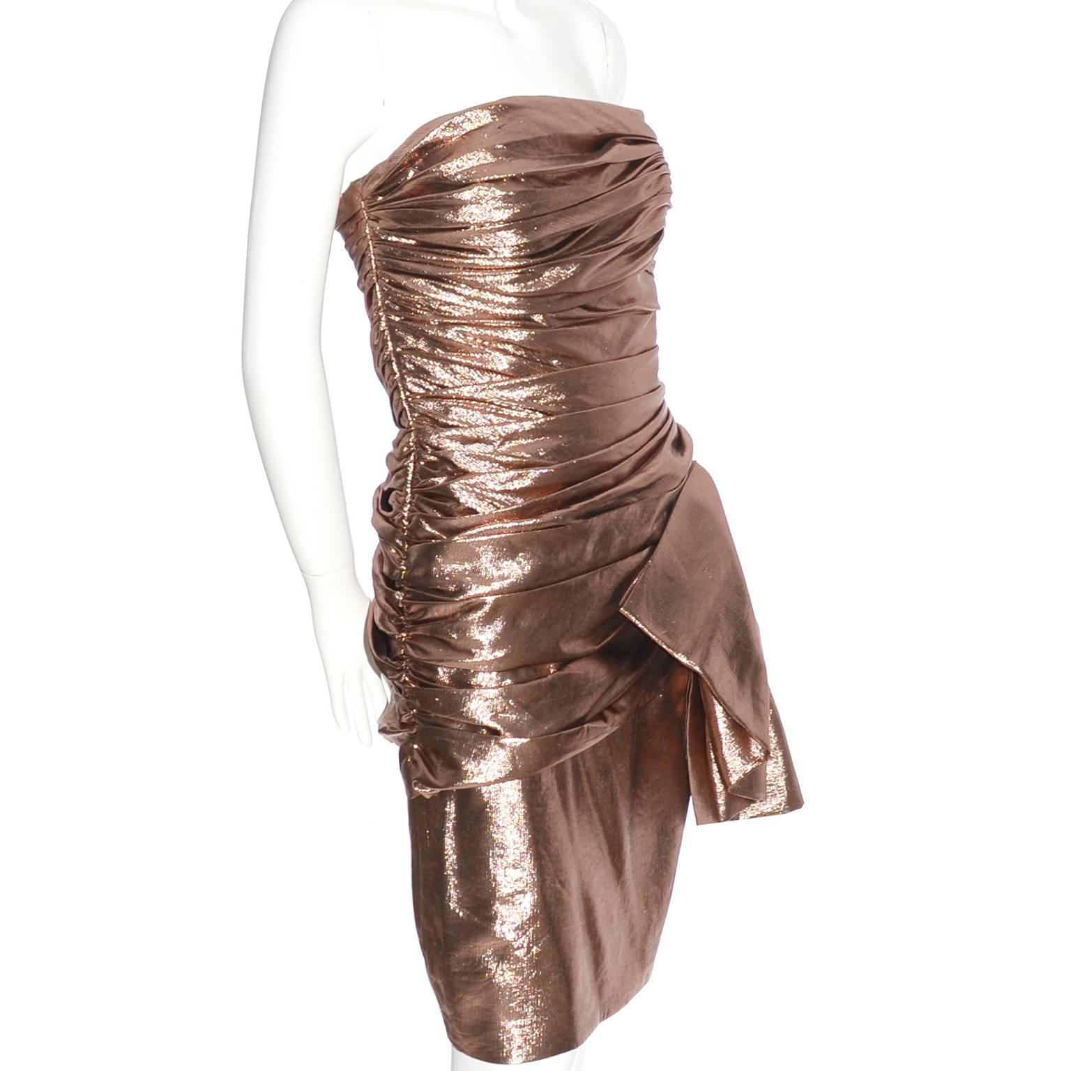 metallic bronze dress