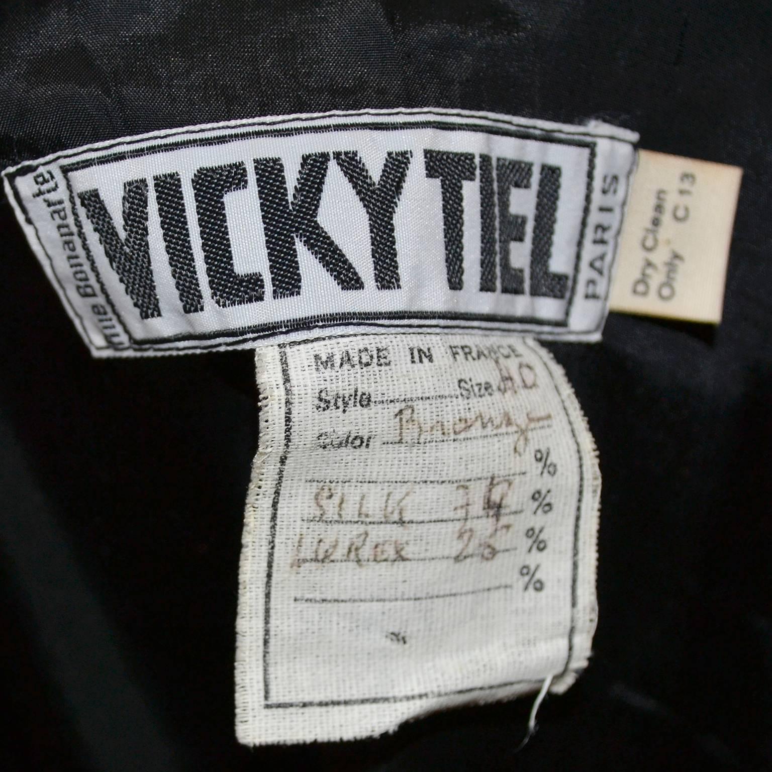 1980s Vicky Tiel Vintage Silk Lurex Metallic Bronze Strapless Dress Size 6 In Excellent Condition In Portland, OR