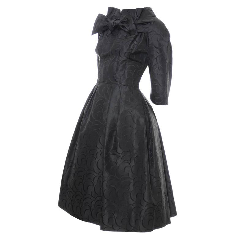 Werle Beverly Hills 1950's Vintage Dress Saks Fifth Avenue Black ...