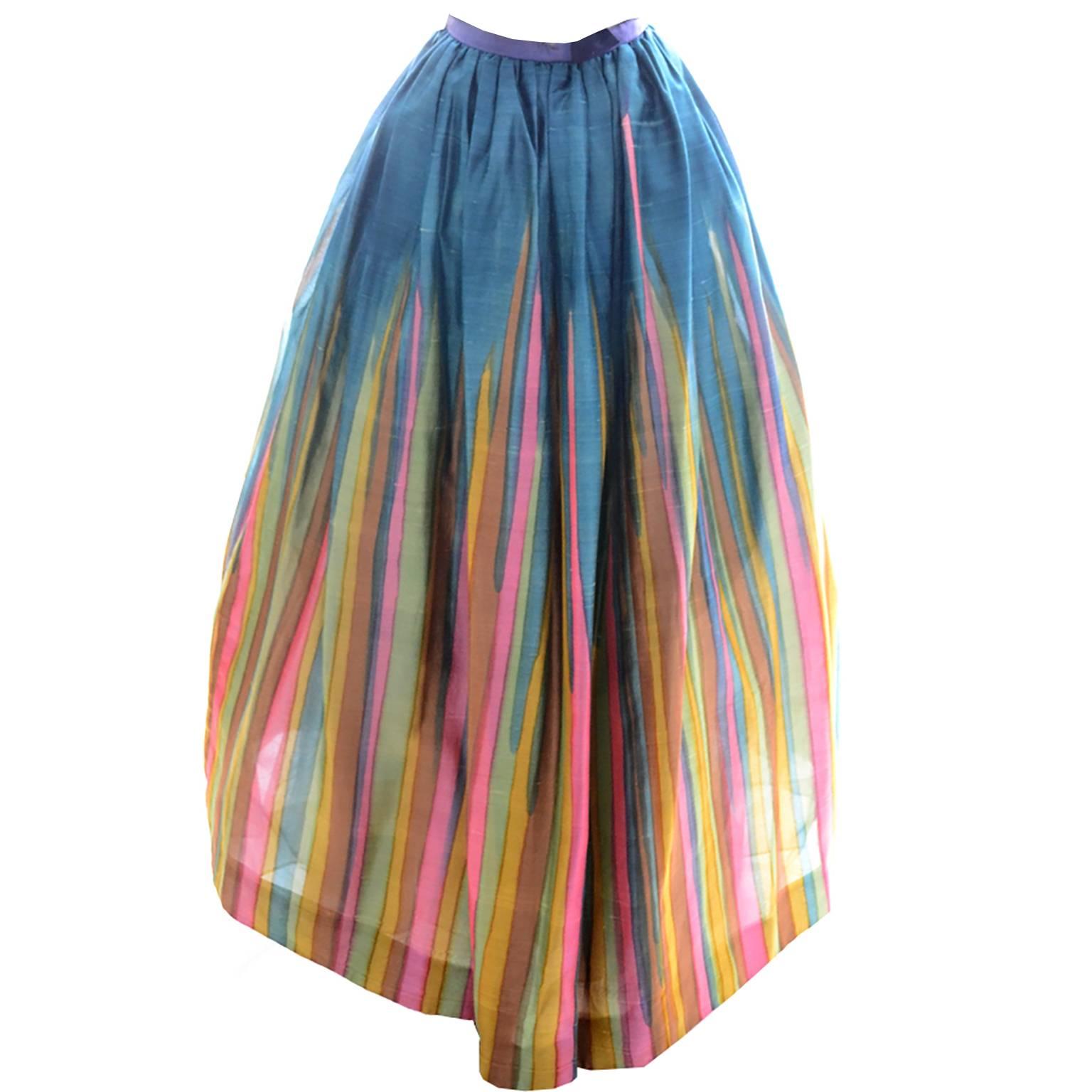 This outstanding vintage full length silk skirt is from an estate of nothing but exceptional designer vintage clothing from the 1940's through the 1970's.  The woman who owned the clothing hardly if ever wore anything she owned and her closets read