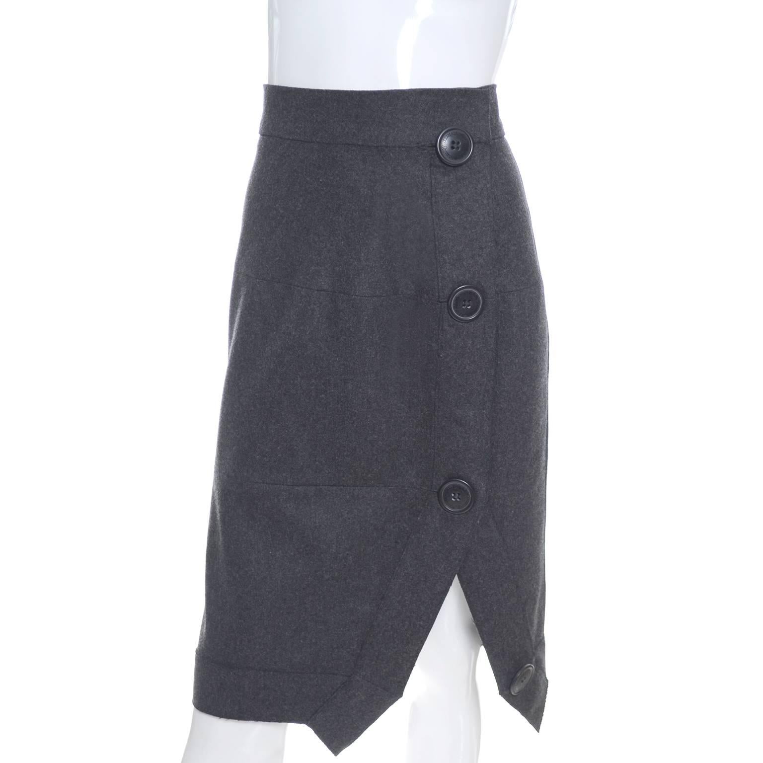 Vivienne Westwood Vintage Skirt Gray Wool Cashmere Avant Garde Anglomania In Excellent Condition In Portland, OR