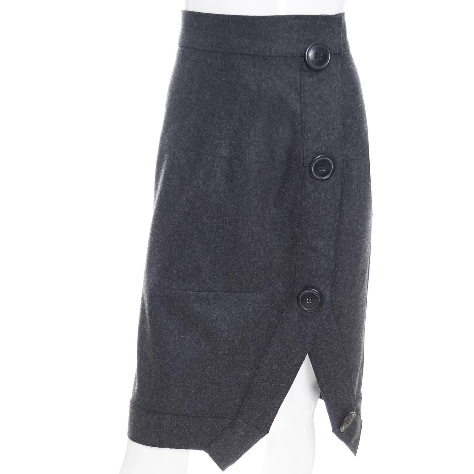 Women's Vivienne Westwood Vintage Skirt Gray Wool Cashmere Avant Garde Anglomania