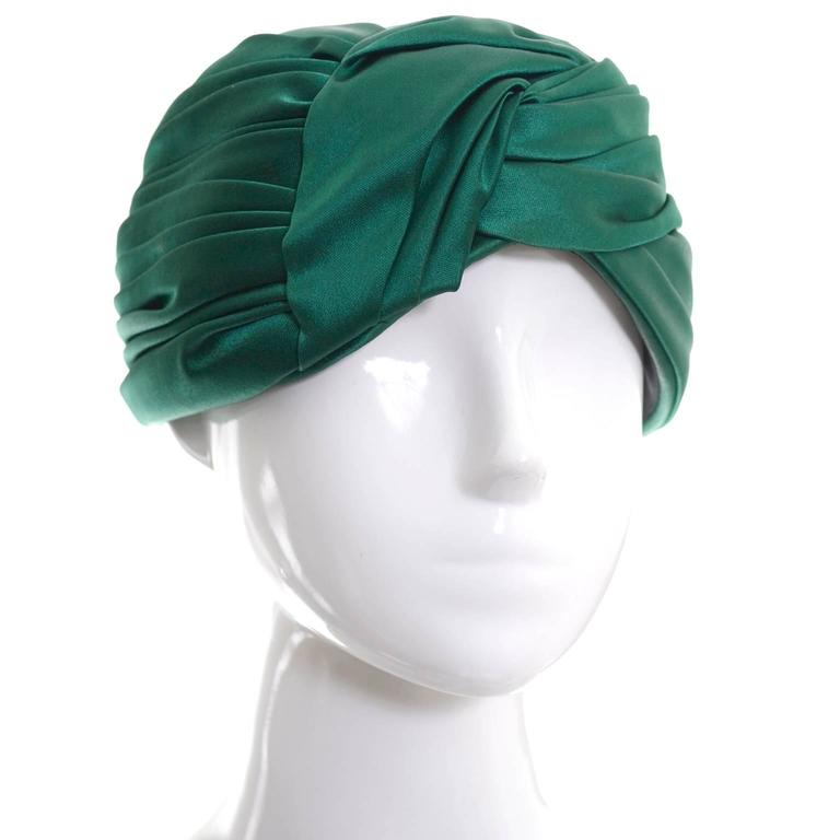 Vintage Christian Dior Hat Miss Dior Green Satin Turban style Chapeau 1960s  at 1stDibs | vintage dior hat, dior turban, dior vintage hat