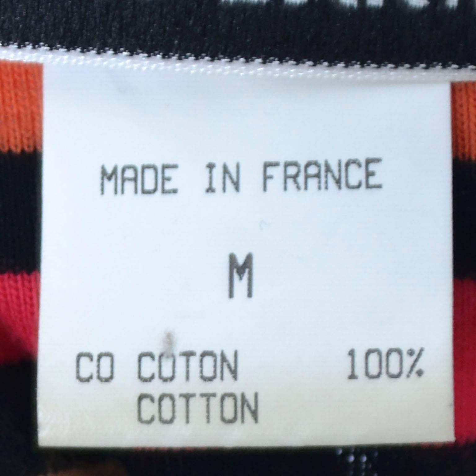 Vintage Sonia Rykiel Striped Cotton Top & 1/2 Sweater Rykiel Pop in Rhinestones For Sale 1