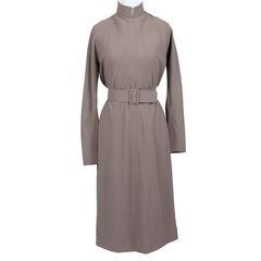 1970s Silk Crepe Pauline Trigere Vintage Dress Tent Dress with Original Belt 8