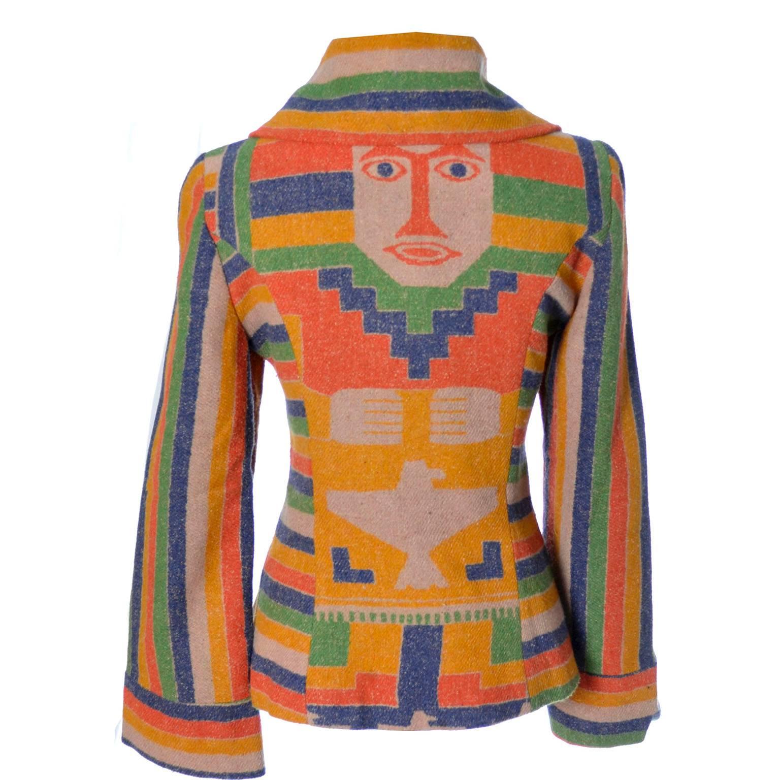 1950s Vintage Jacket Western Post Time Blanket Style Coat