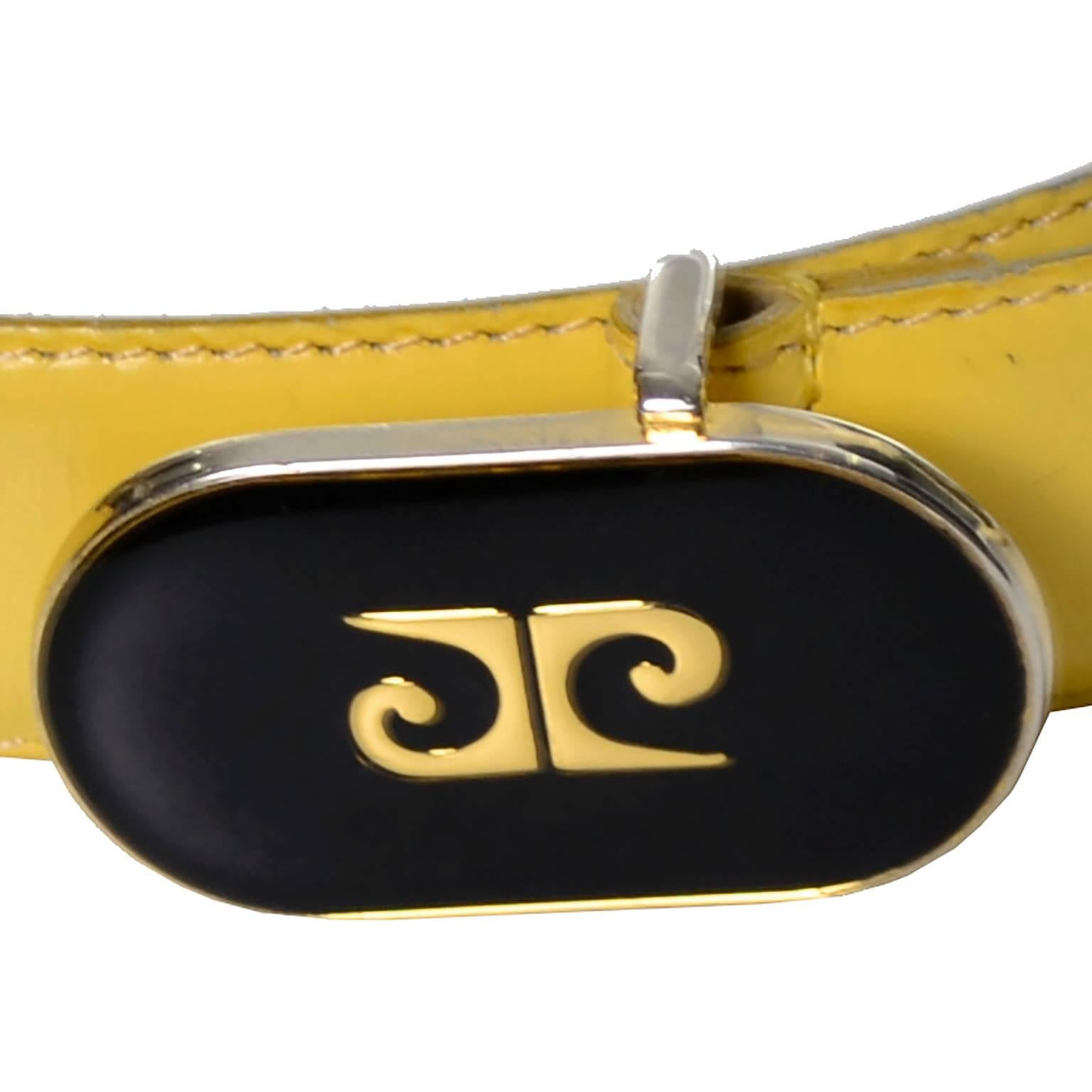 This vintage Pierre Cardin belt is in a sunny yellow leather and fits waist sizes 28, 29, 30, 31 and 32”.  The belt is marked Pierre Cardin Paris with the number 053231 Cuir Liege Double Suede Made in France and the size 80/32.  This fabulous