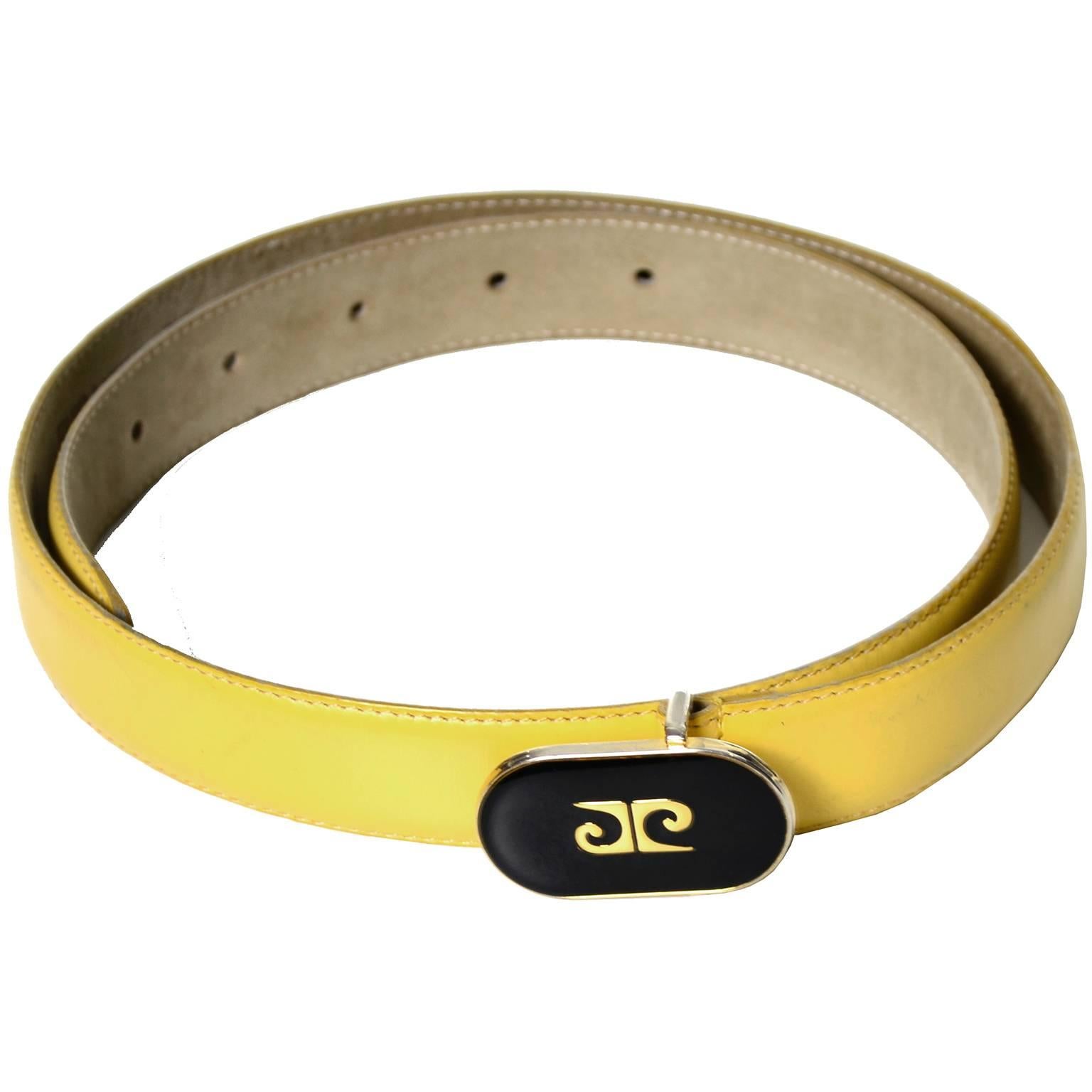 yellow leather belt