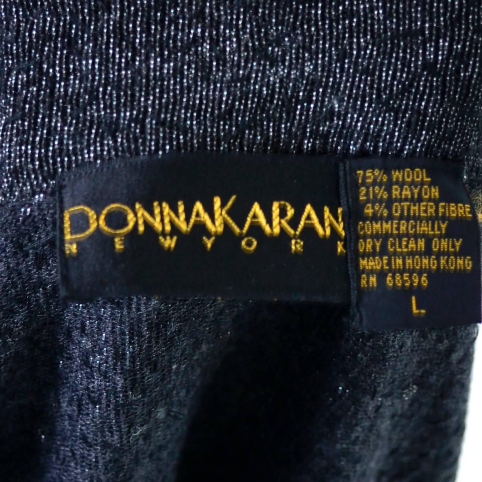 Women's Vintage 1990s Donna Karan Black Label Metallic Beaded Cardigan Evening Jacket ML