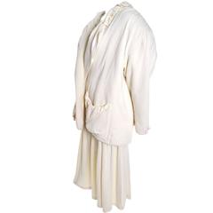 Gene Ewing Winter White 3pc Vintage Skirt Top Avant Garde Jacket Outfit Bis 2