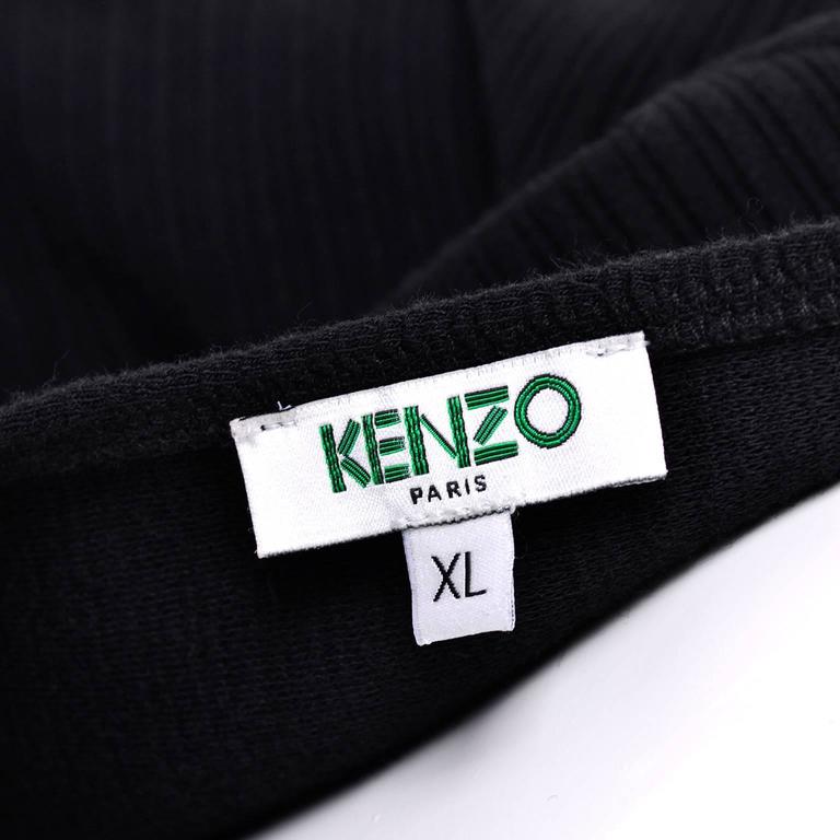 Kenzo Paris Vintage Black Ribbed Knit Low Back Skater Dress W