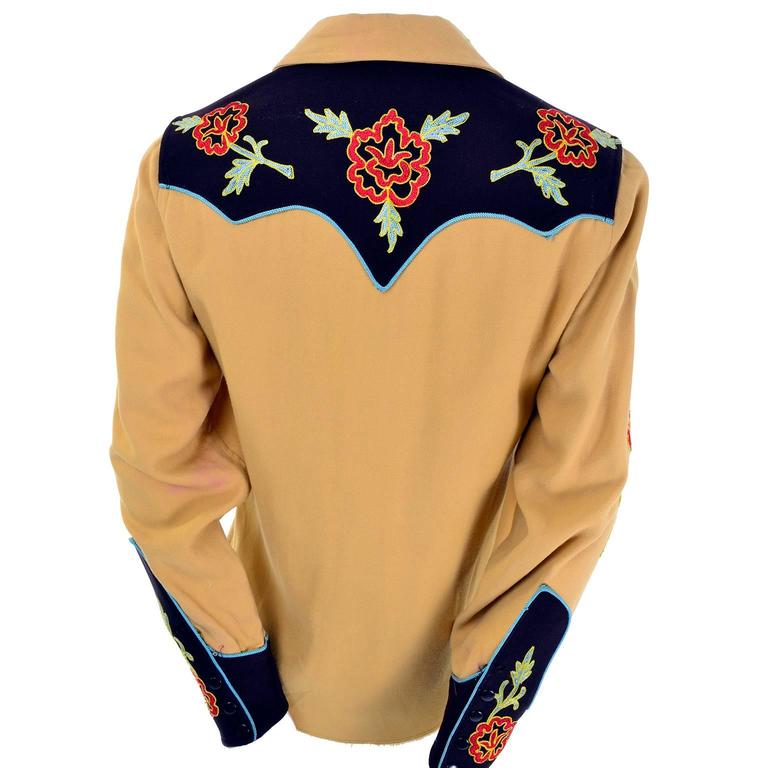 1940s Vaquero Fashions Vintage Cowgirl Western Shirt With Embroidered ...